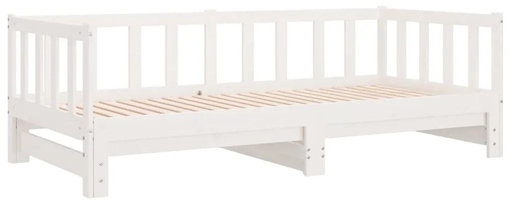 Estrutura sofá-cama de puxar 2x(90x190) cm pinho maciço branco