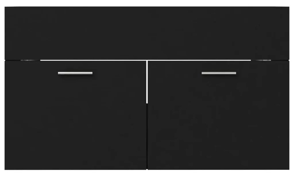 Armário de lavatório 80x38,5x46 cm contraplacado preto