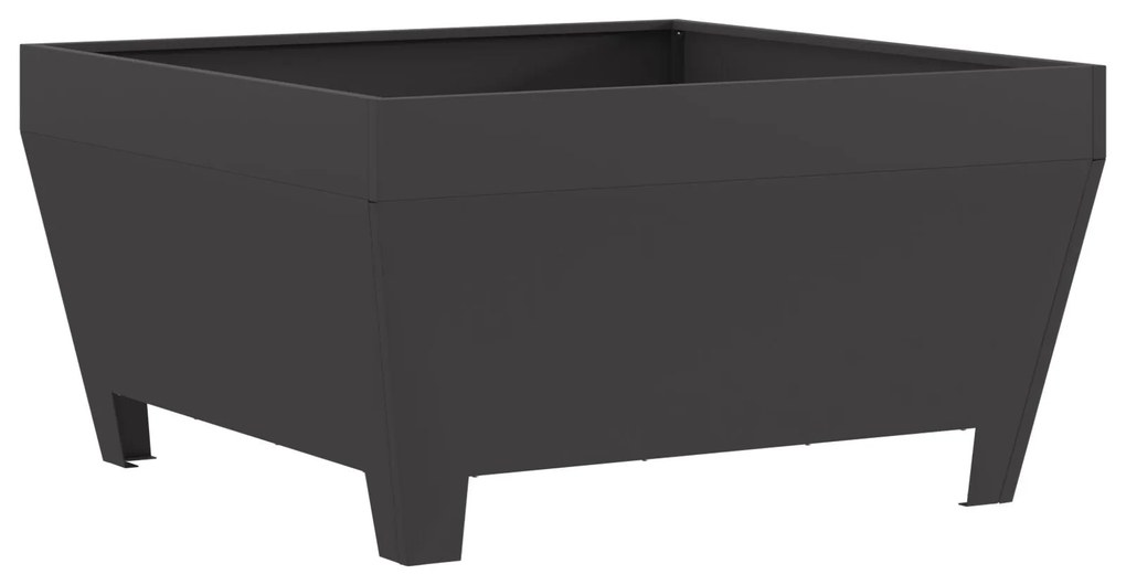 Fogo Fossa Quadrada Preta 80x80x43 cm em Aço da vidaXL