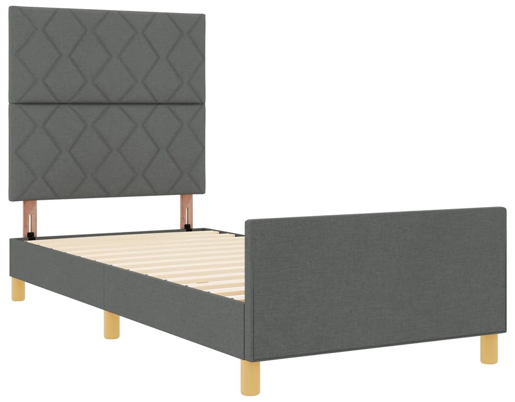 Cama vidaXL Cinza Escuro 90x190 cm em Tecido