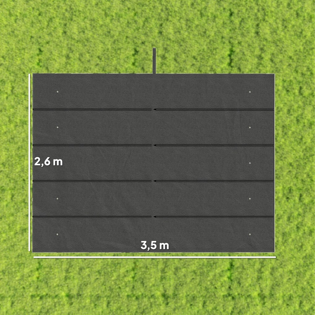 Cobertura para Pérgola 3,5x2,5 m Teto de Substituição Retrátil para Pé