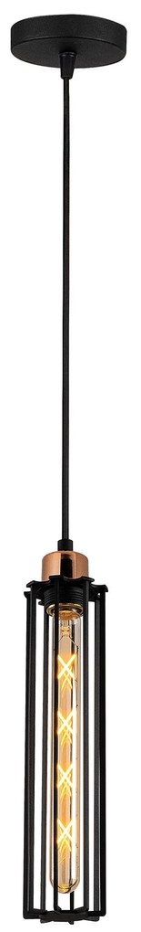 Candeeiro de Teto Likya – Preto – 10 cm x 124 cm
