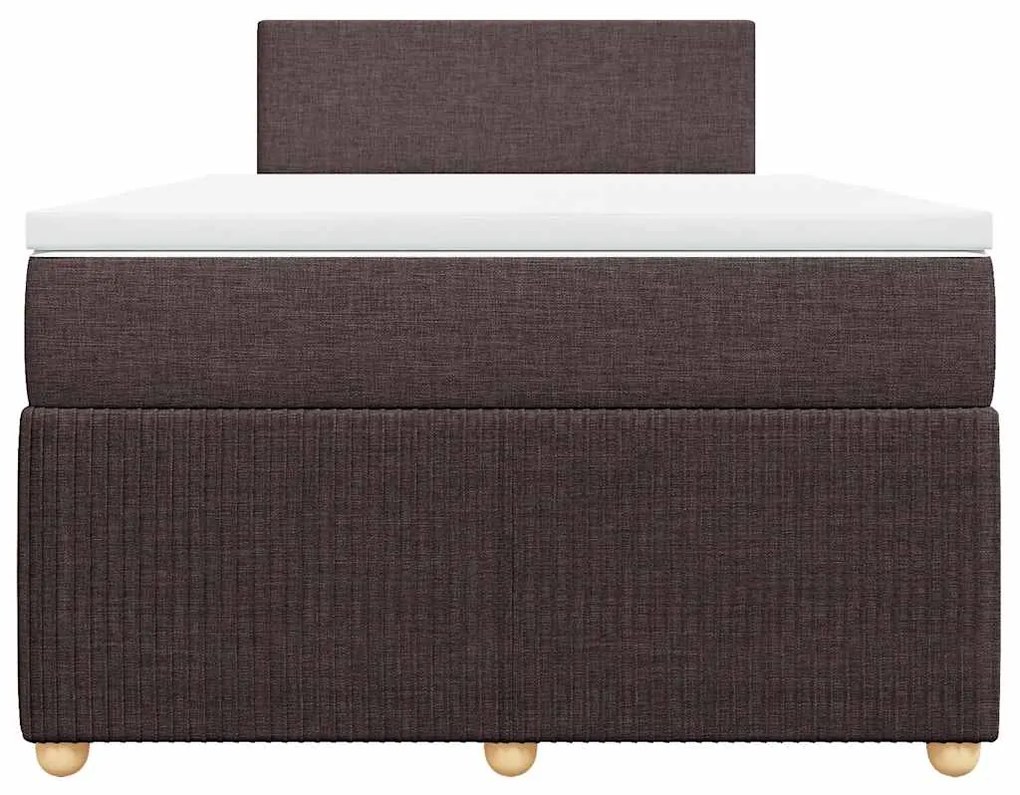 Cama com molas/colchão 120x200 cm tecido castanho-escuro