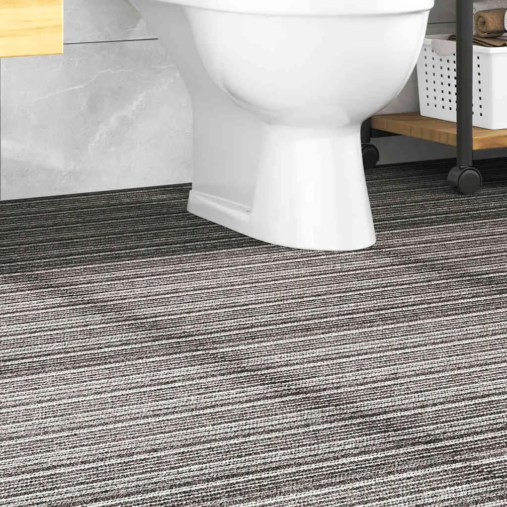vidaXL Ladrilhos carpete p/ pisos 20 pcs 5 m² 50x50cm riscas antracite