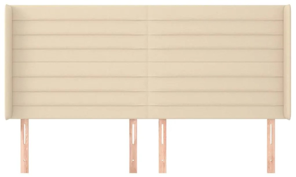 Cabeceira de cama c/ abas tecido 183x16x118/128 cm creme
