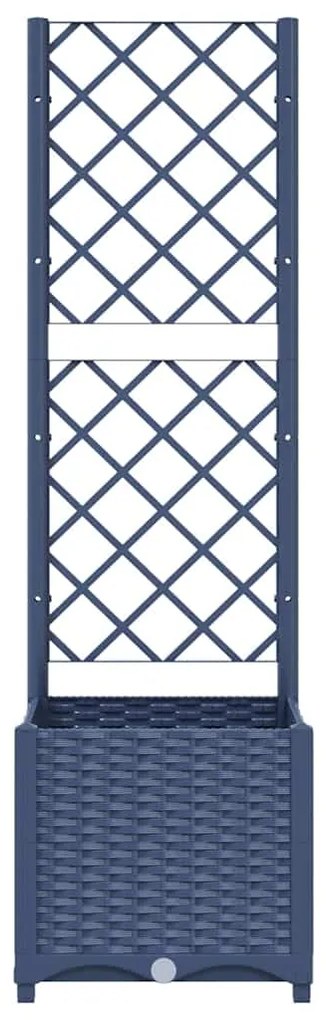 Vaso/floreira jardim c/ treliça 40x40x136 cm PP cinzento azul