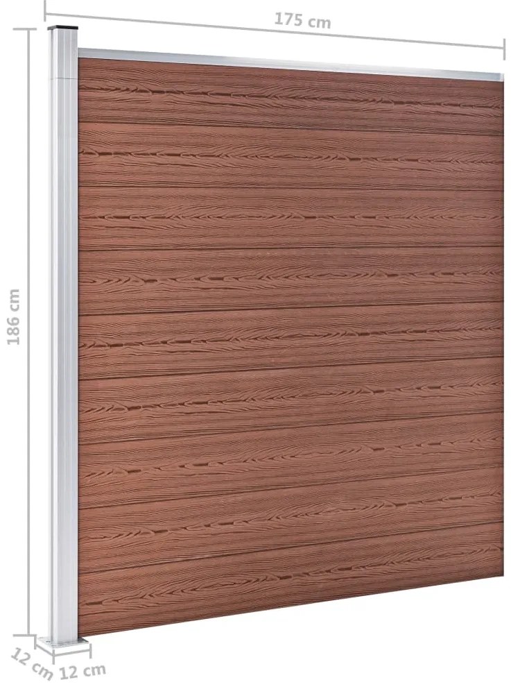 Painel de vedação para jardim 175x186 cm WPC castanho