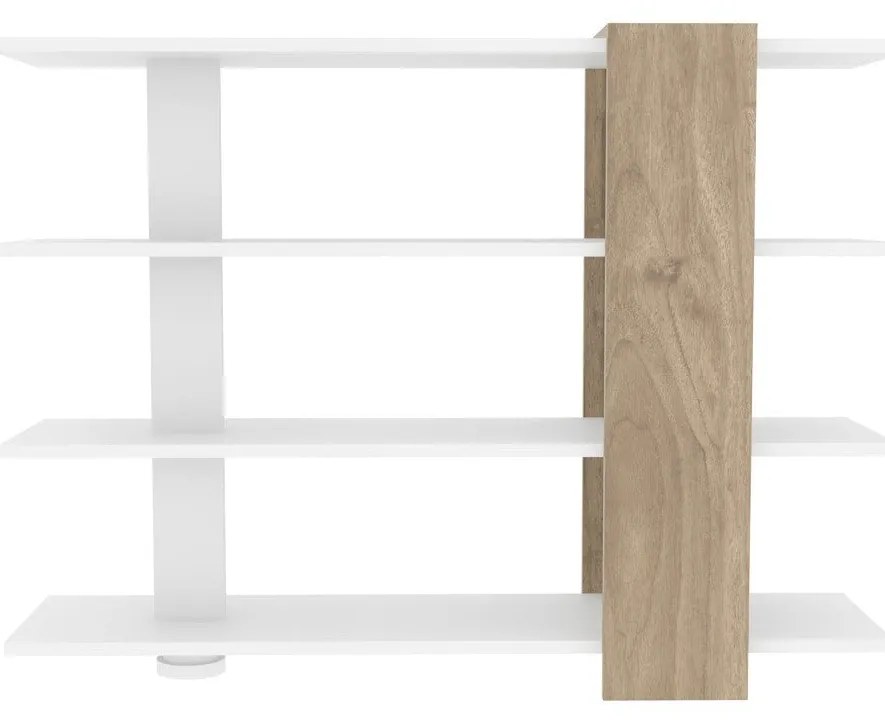 Estante Nur – Branco e Nogal – 120x90x30 cm
