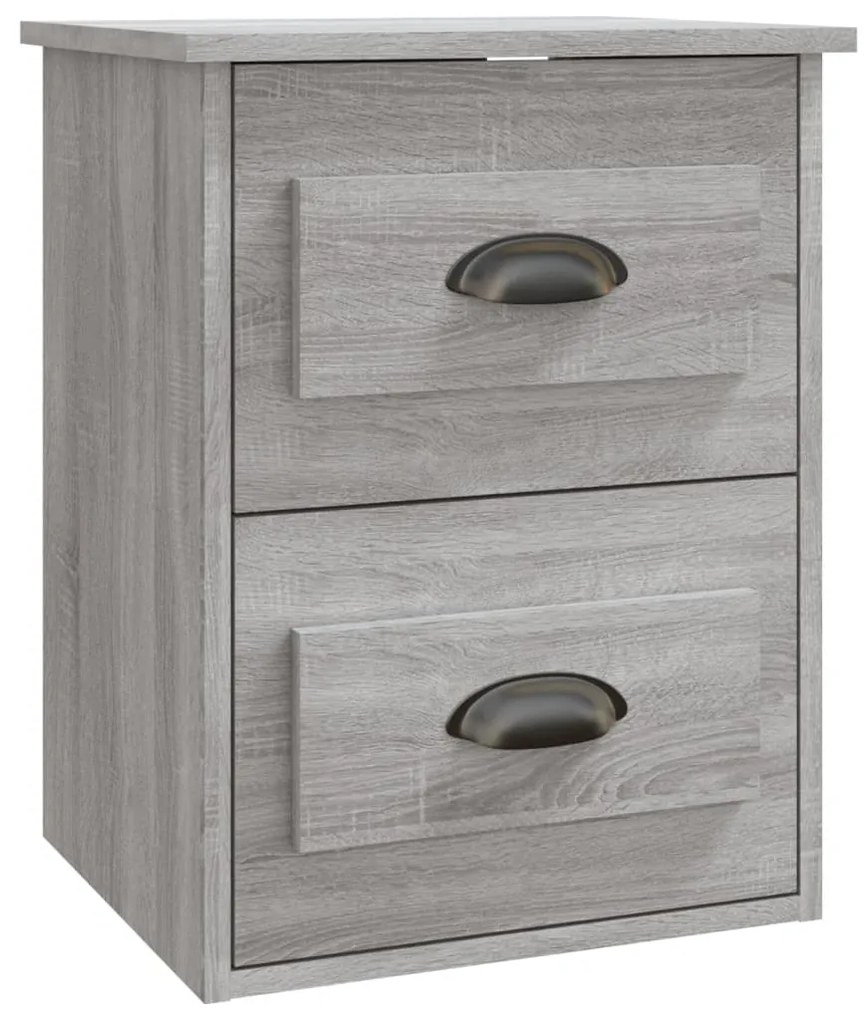 Mesas de cabeceira parede 2 pcs 41,5x36x53 cm cinzento sonoma