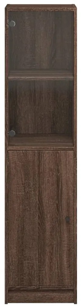 Aparador alto c/ porta de vidro 35x37x142 cm carvalho castanho