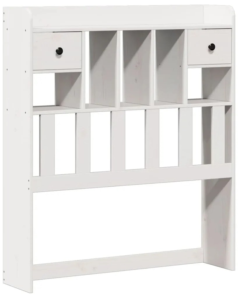 Cama com estante sem colchão 90x190 cm pinho maciço branco