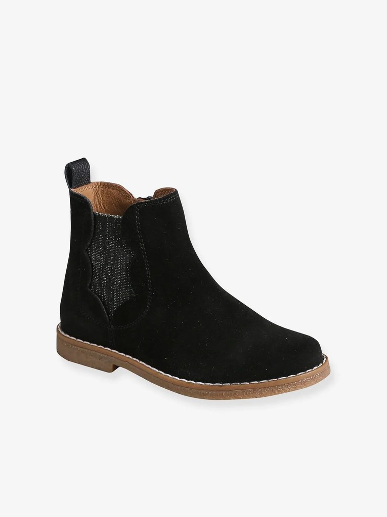 Agora -30%: Botas em pele, com recortes, para menina preto