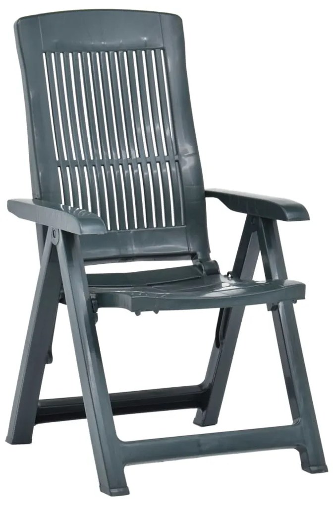 Cadeiras de jardim reclináveis 2 pcs plástico verde
