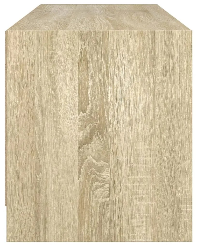 Móvel de TV c/ portas de vidro 102x37x42 cm carvalho sonoma