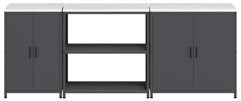 Conjunto de Armazenamento de Cozinha 3 pcs Antracite