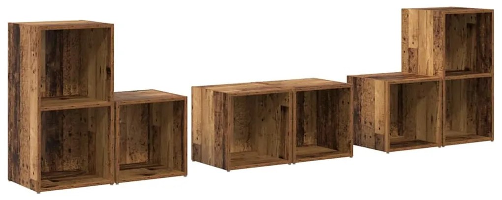 Conjunto de Estantes para TV 6 pcs Madeira Antiga