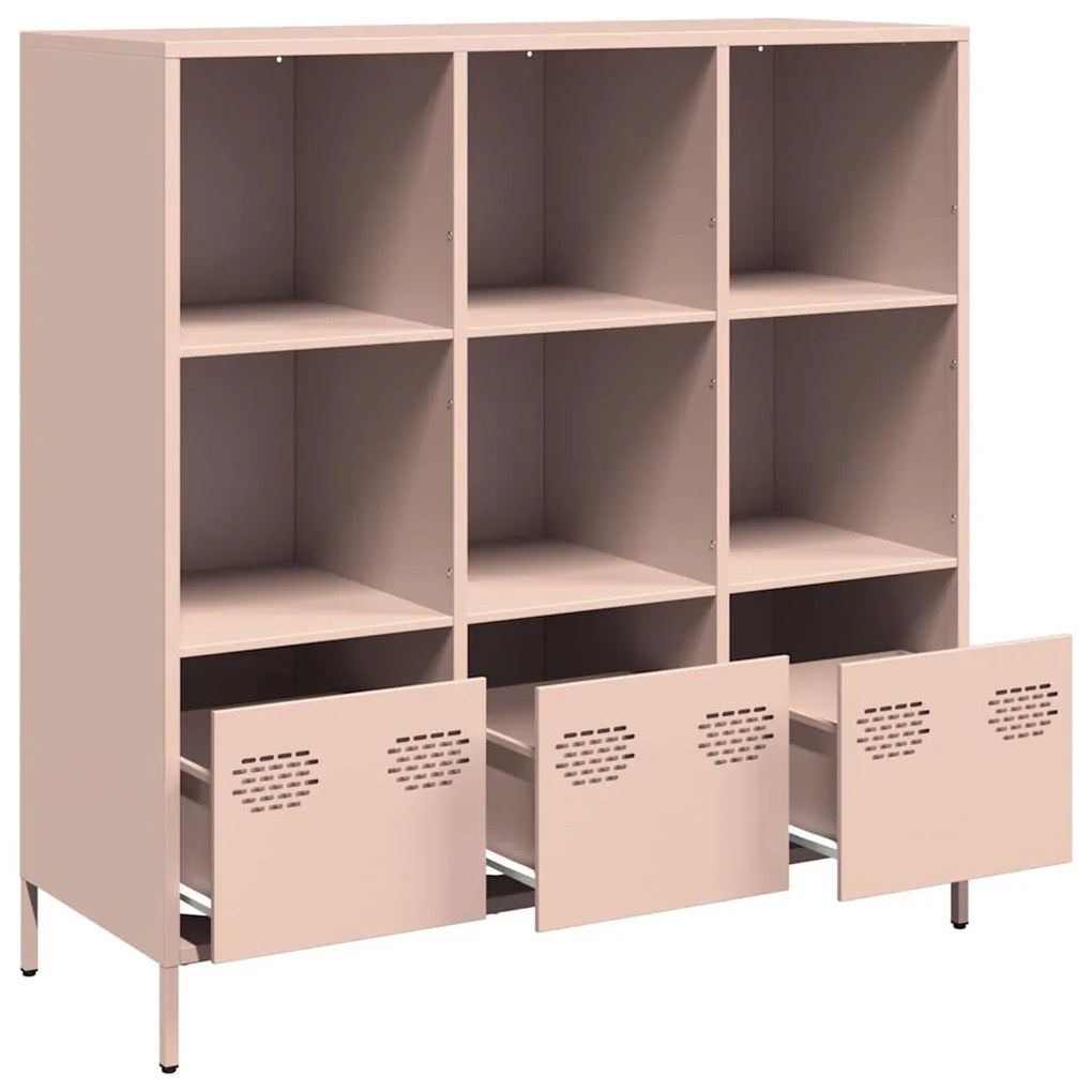Aparador alto 101,5x39x103,5 cm aço rosa