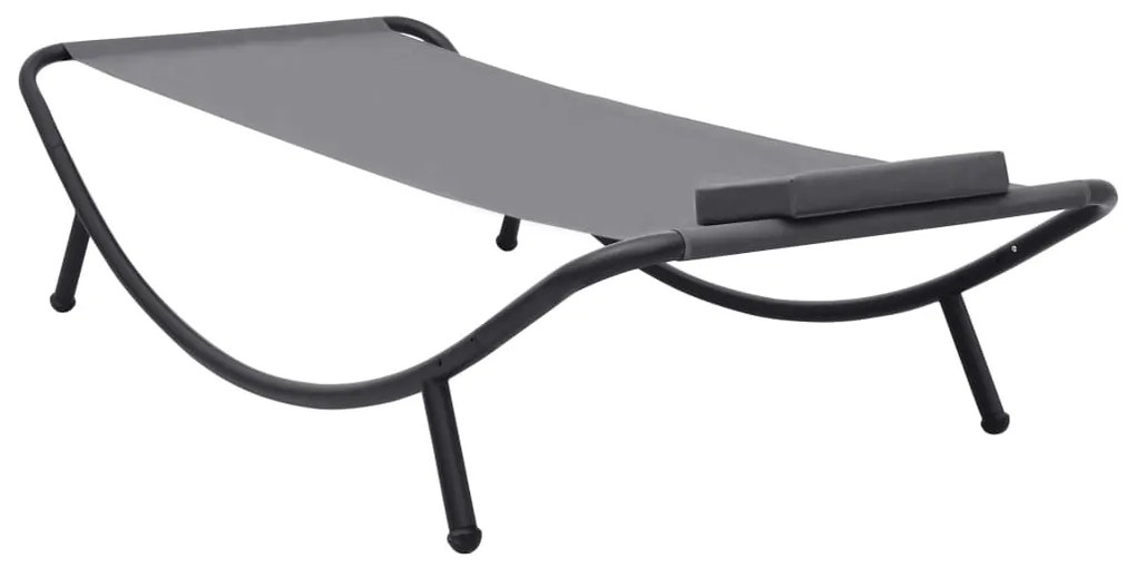 Espreguiçadeira de jardim 200x90 cm aço cinzento