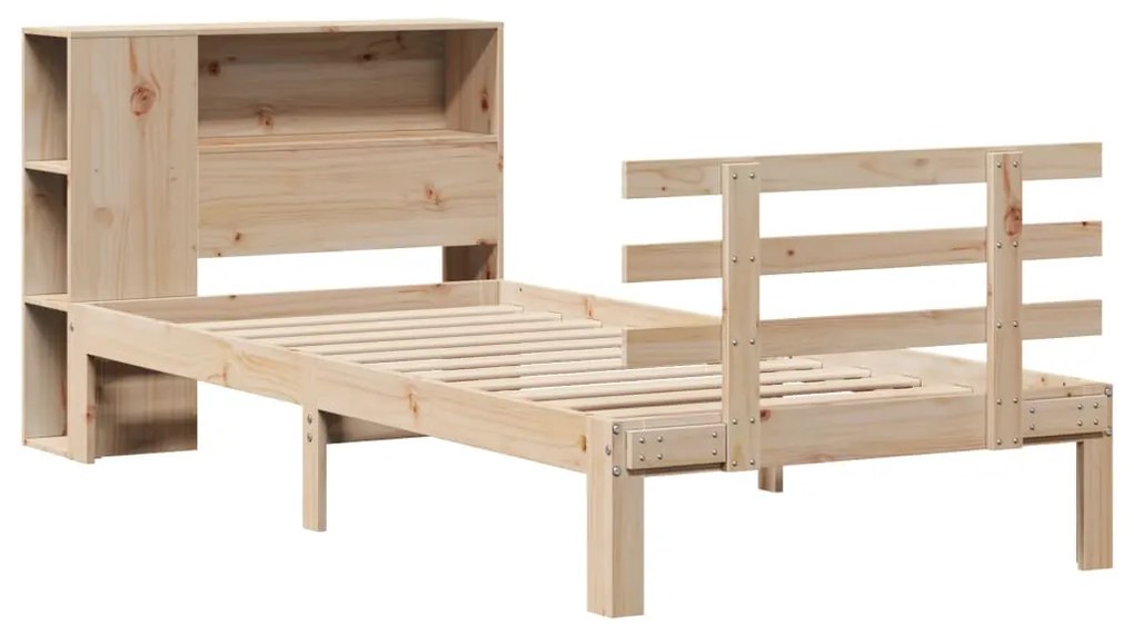 Cama com estante sem colchão 100x200 cm pinho maciço