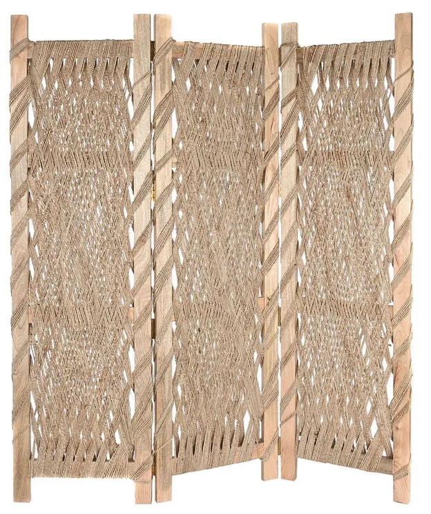 Biombo Dkd Home Decor 151 X 2,5 X 183 cm Madeira de Mangueira Jute