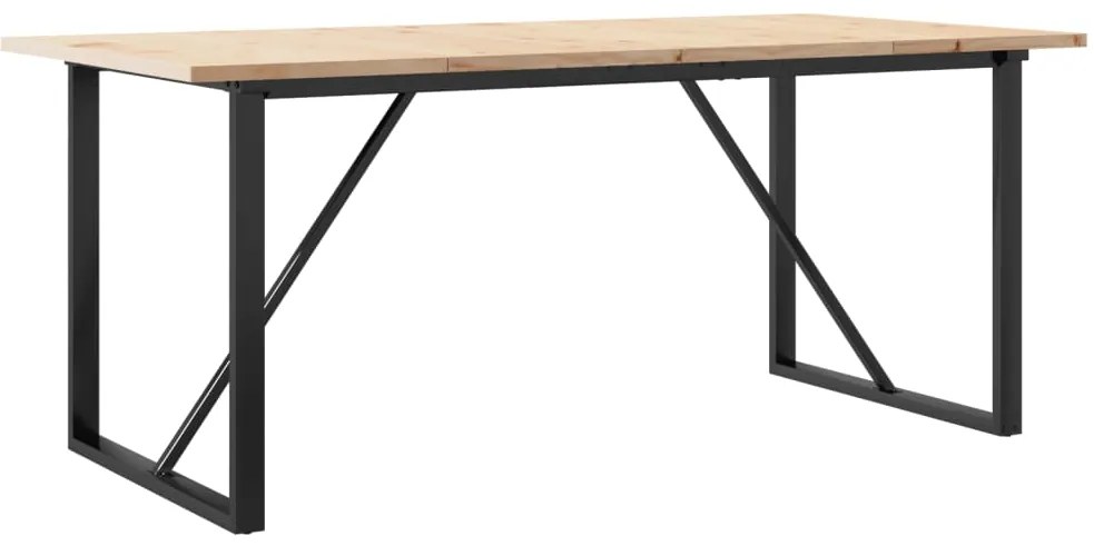 Mesa de jantar estrutura em O 180x90x75,5cm pinho/aço