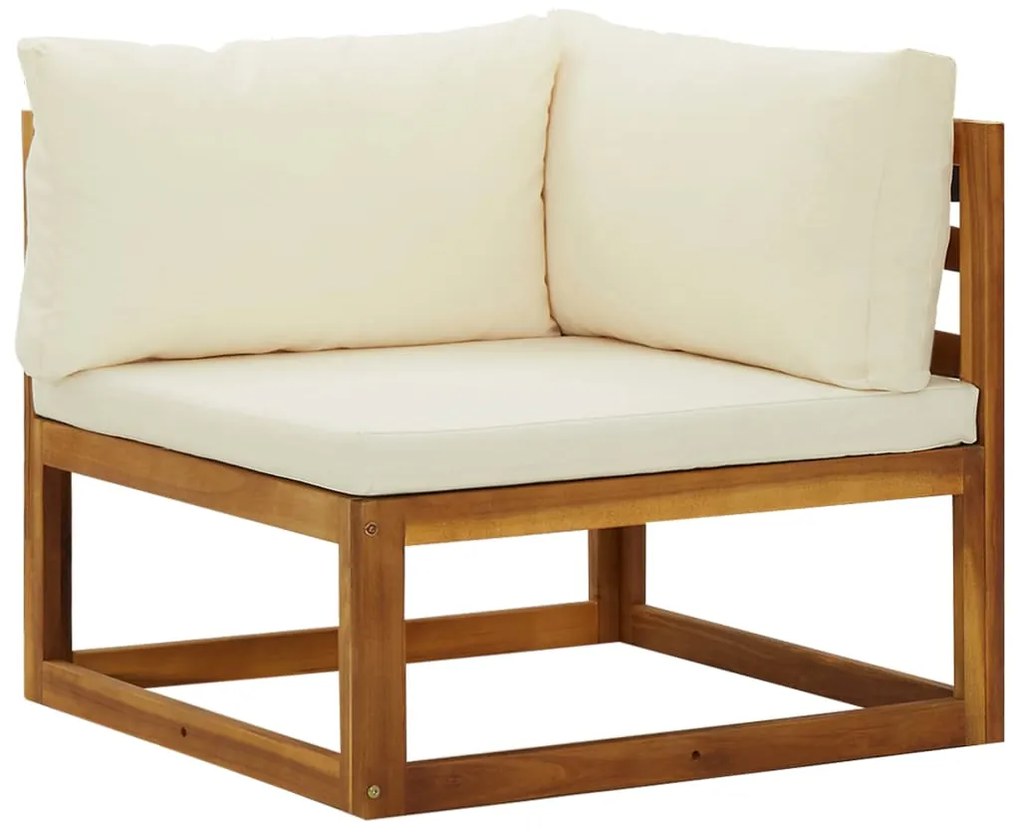 Sofás de canto seccionais 2 pcs com almofadões branco nata