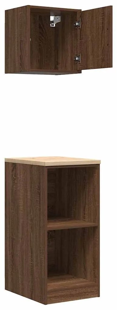 Armários de garagem 2pcs derivados de madeira carvalho castanho