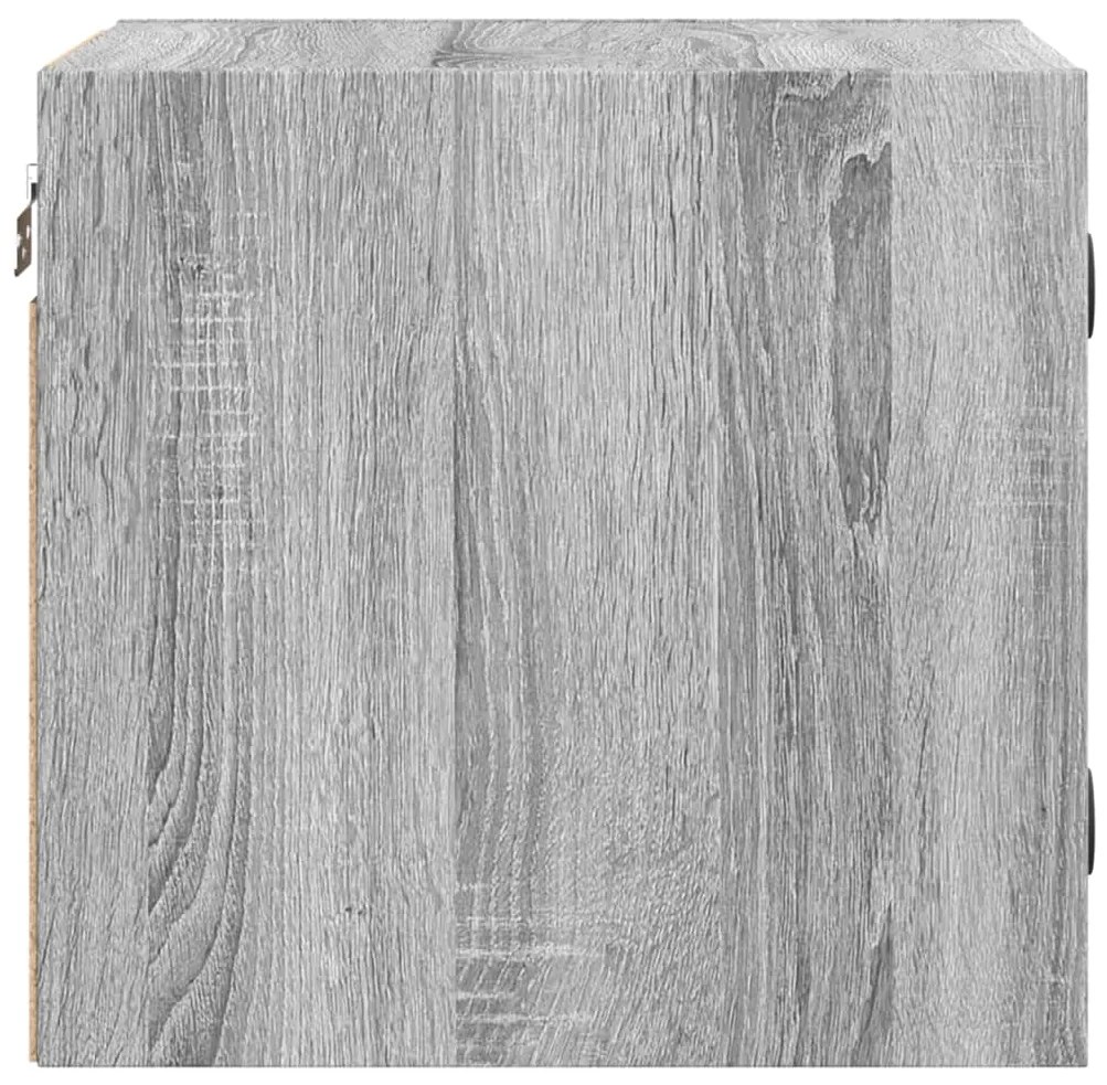 Mesa de cabeceira c/ porta de vidro 35x37x35 cm cinzento sonoma