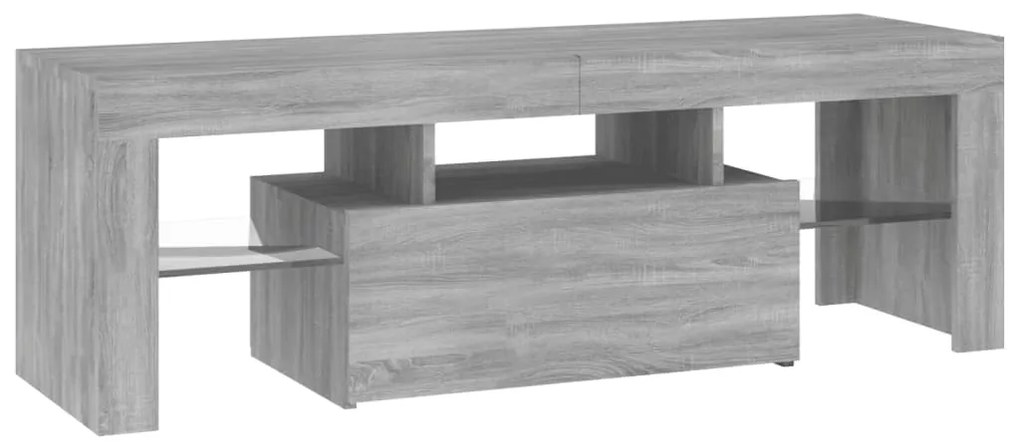 Móvel de TV com luzes LED 120x35x40 cm cinzento sonoma