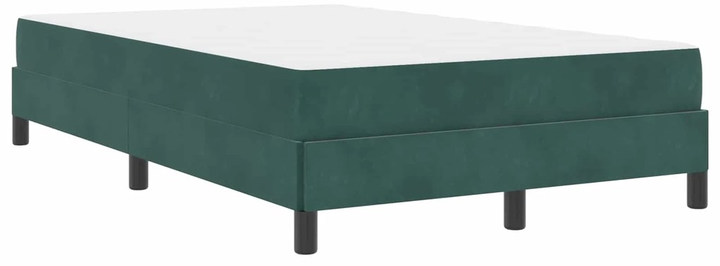 vidaXL Cama Box com colchão Verde Escuro 120 x 190 cm tecido