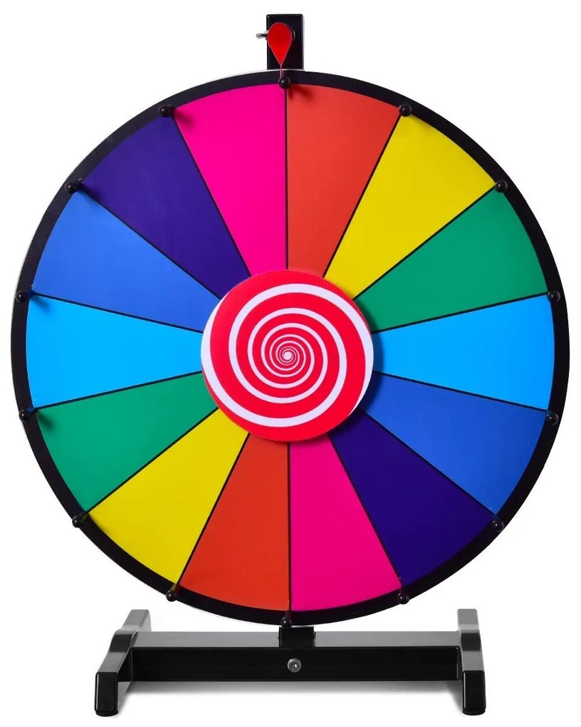 Roleta Roda da Sorte de 18" com suporte, dá para escrever e limpar com espuma apagável para festas Roda de prémio Multicolorido