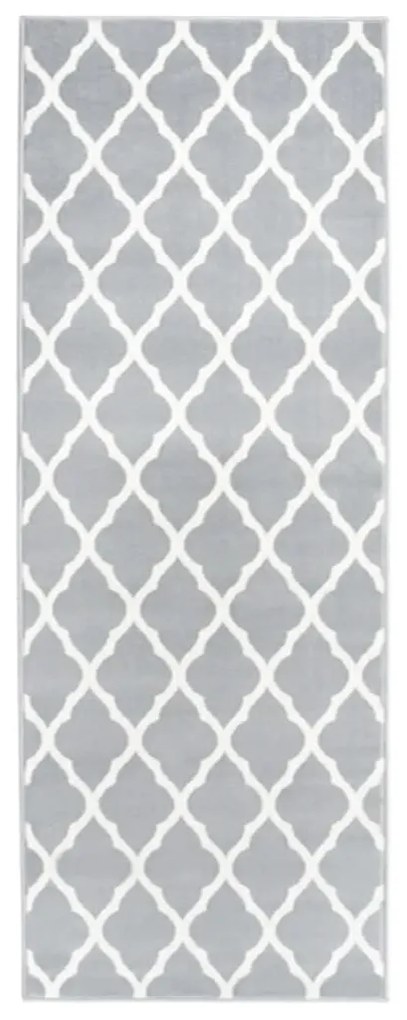 vidaXL Passadeira 80x200 cm polipropileno cinzento e branco