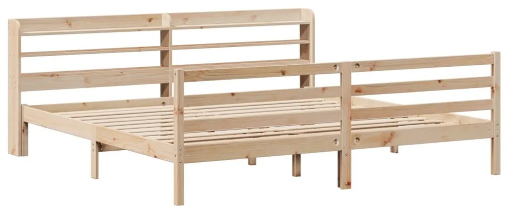 Estrutura de cama com cabeceira 200x200 cm pinho maciço