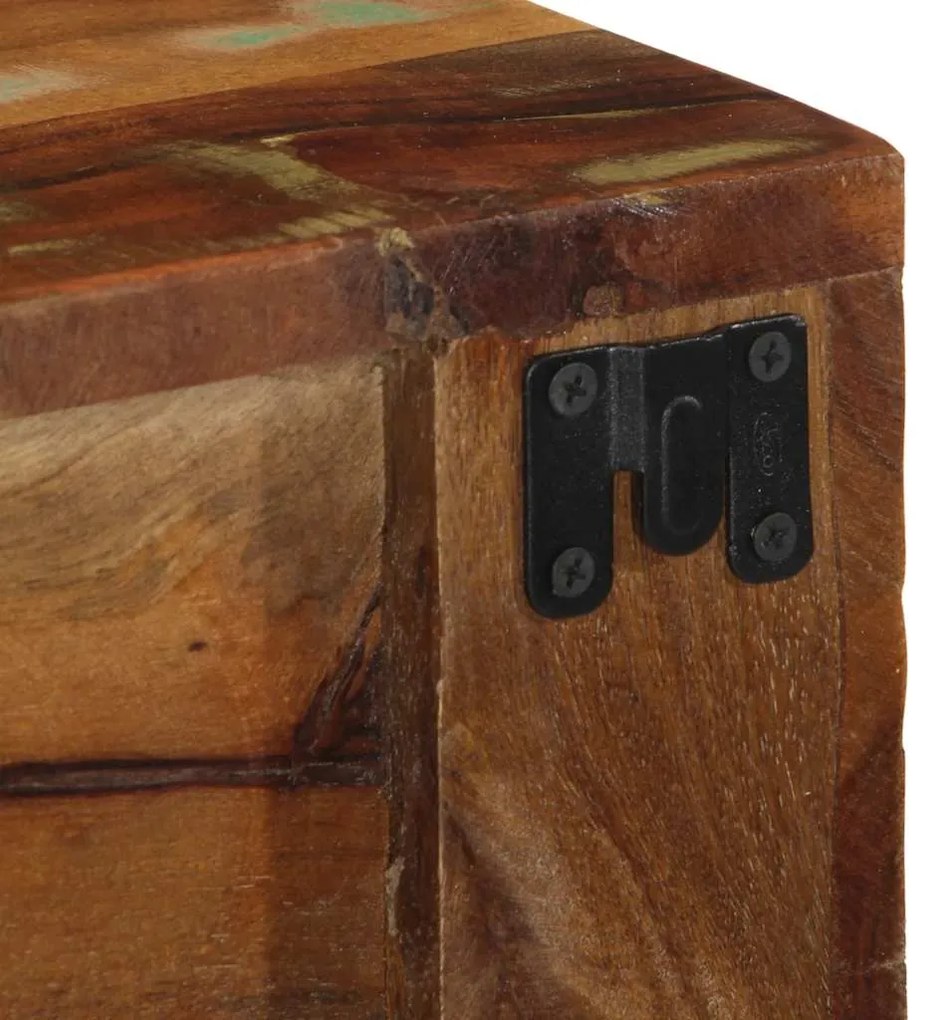 Armário de TV para parede 100x30x19cm madeira recuperada maciça