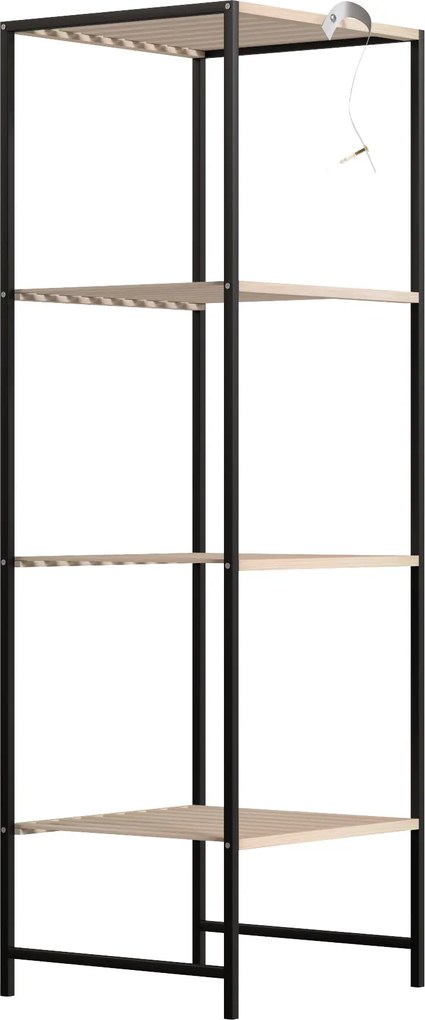 HOMCOM Estante de chão para banheiro em bambu e aço, com 4 prateleiras, estante de 4 andares, 36,5 x 33 x 110 cm, Madeira natural | Aosom Portugal