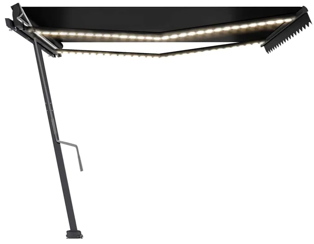 Toldo retrátil manual c/ LED 450x300 cm antracite
