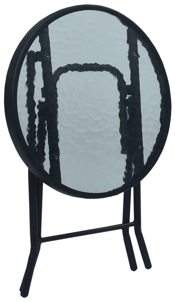 Mesa bistrô 40x46 cm aço e vidro preto