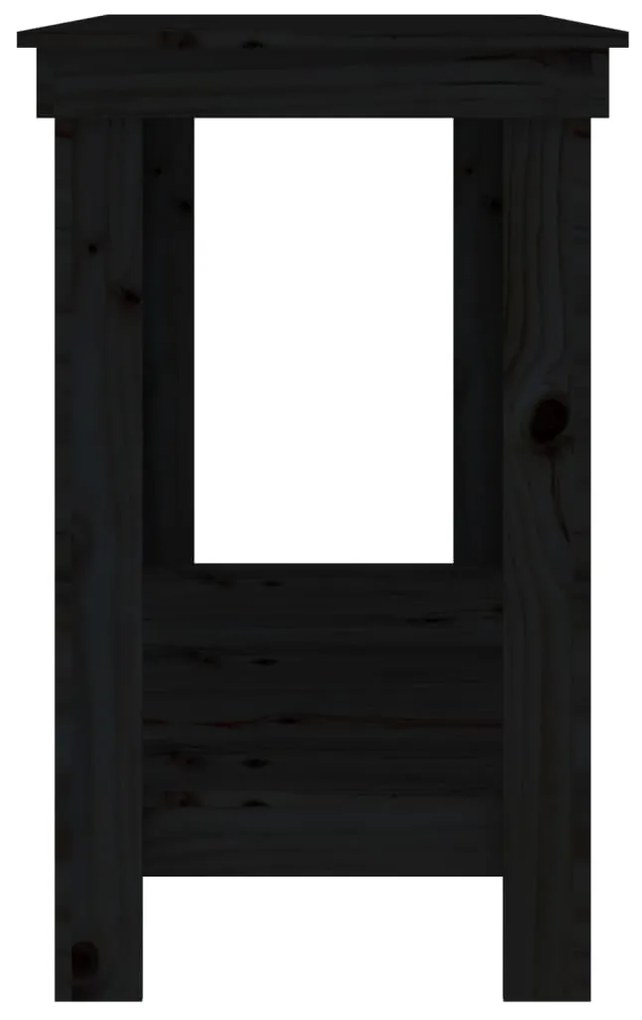 Banco de trabalho 140x50x80 cm pinho maciço preto