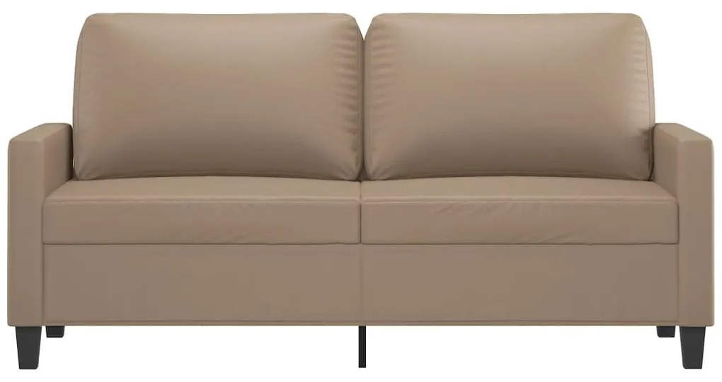 Sofá de 2 lugares 140 cm couro artificial cor cappuccino