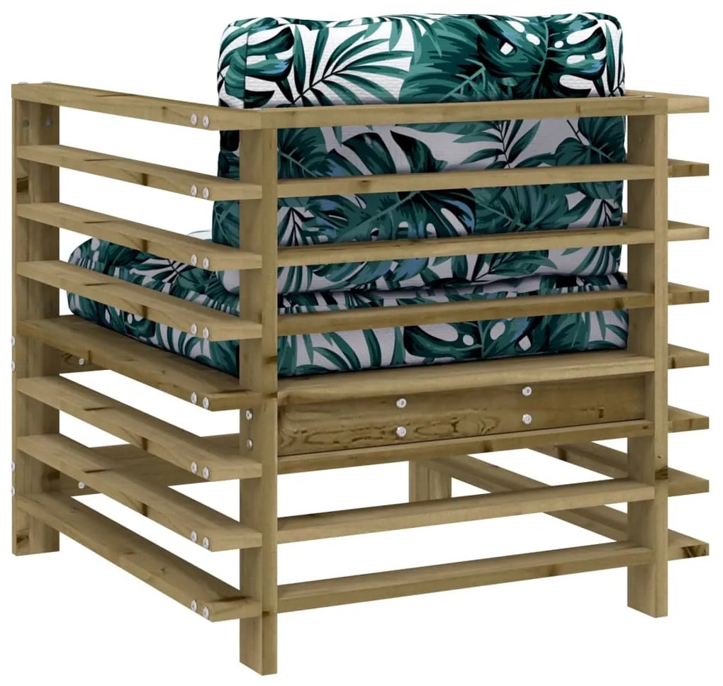 Cadeiras de jardim c/ almofadões 2 pcs pinho impregnado