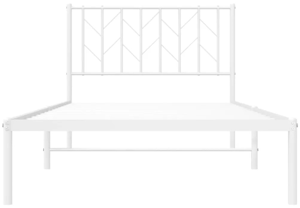 Estrutura de cama com cabeceira 100x190 cm metal branco