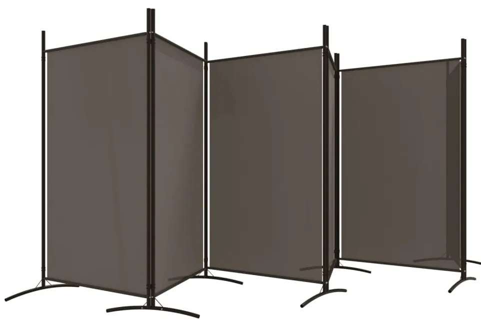 Divisória de quarto com 6 painéis 520x180 cm tecido antracite