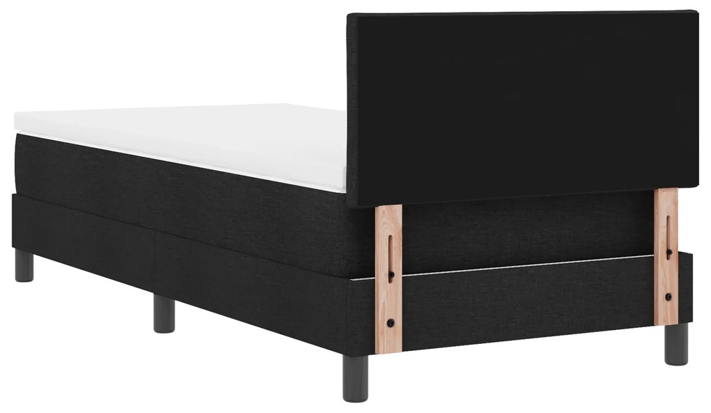 Cama Box Spring com Colchão Preta 90x190 cm Tecido