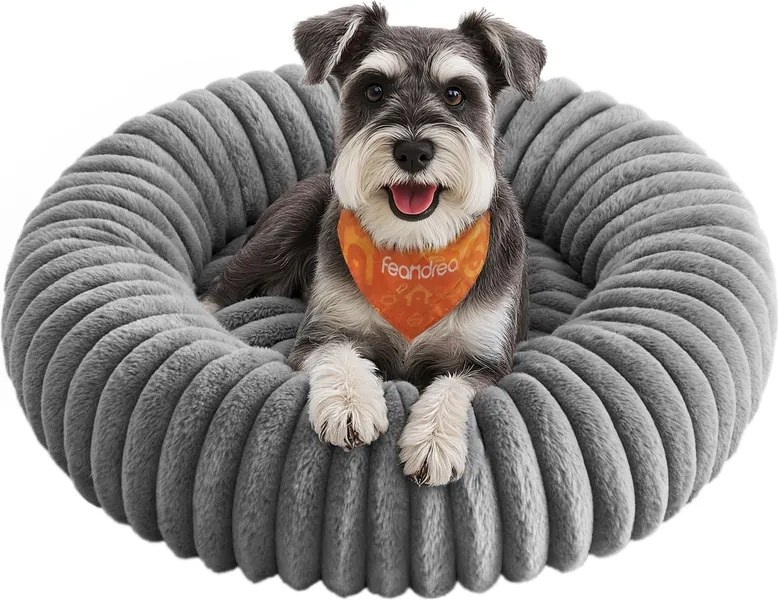 Cama para cães com 70 cm de diâmetro, lavável, cinzento