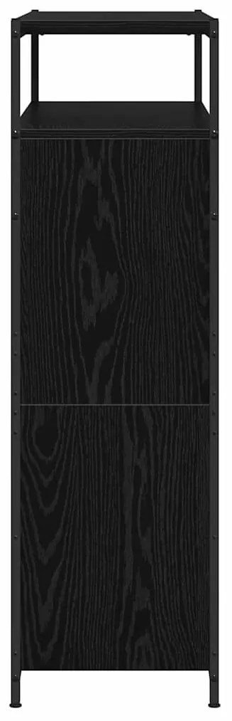 Gabinete de Sapatos com 4 Gavetas Basculantes Carvalho Preto 100x34x11