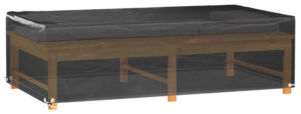 Capas p/ mobília de jardim 2 pcs 8 ilhós 125x70x35cm retangular