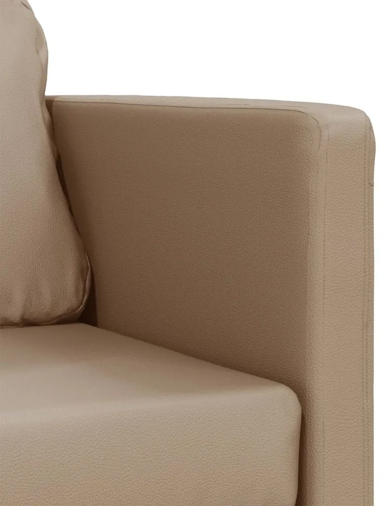 Sofá-cama sem pés 112x174x55 cm couro artificial cappuccino