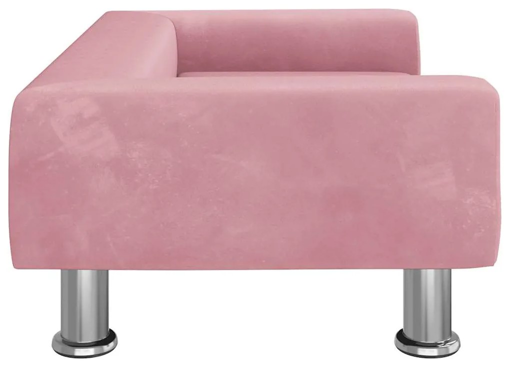 Cama para cães 70x45x26,5 cm veludo rosa