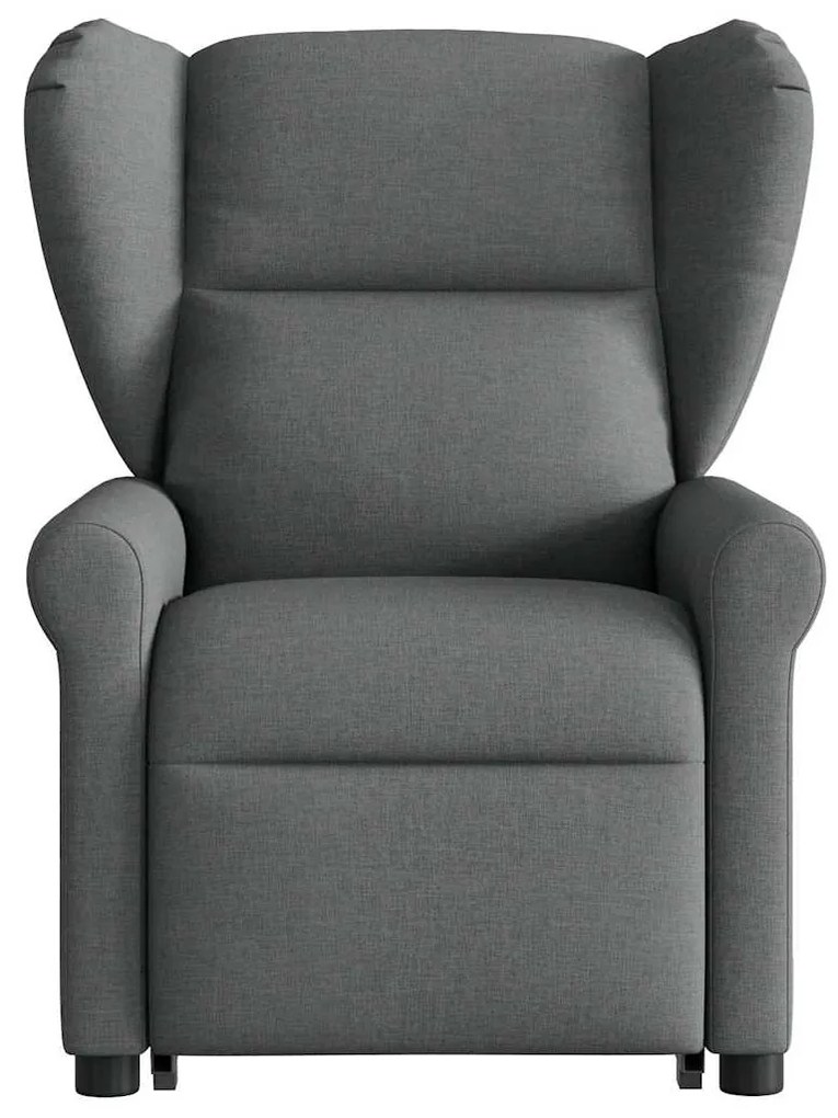 Poltrona elevatória de massagens tecido cinzento-escuro
