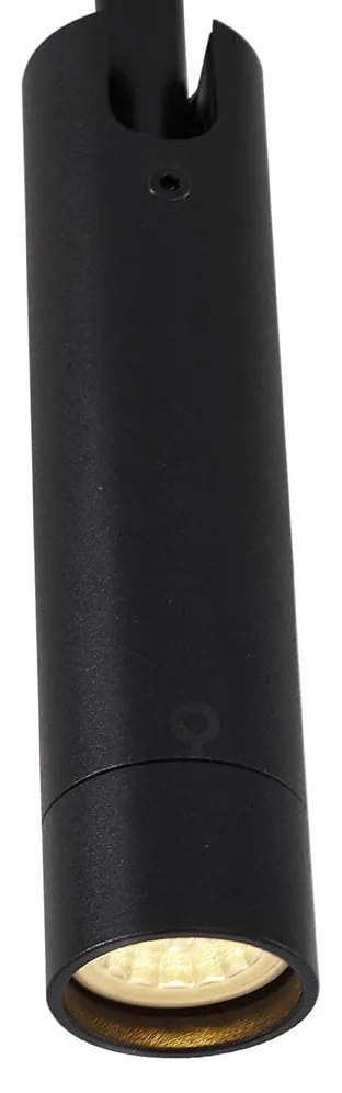 Sistema de iluminação de trilho moderno com 10 focos pretos monofásicos - Slimline Uzzy